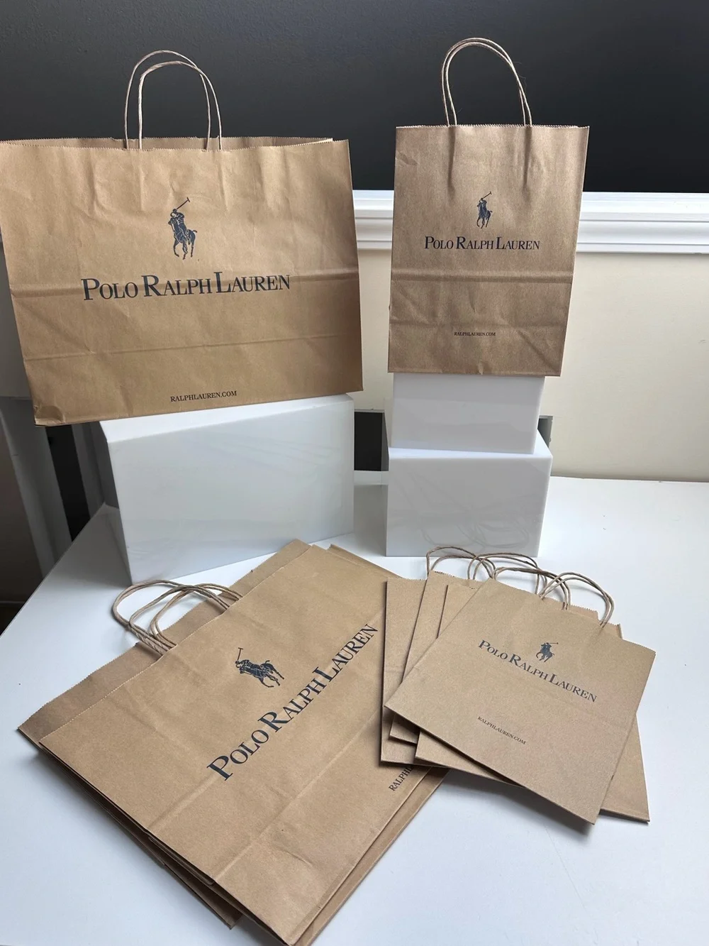 Polo Ralph Lauren Store Paper Shopping Bags 4 Large and 5 Small Bags